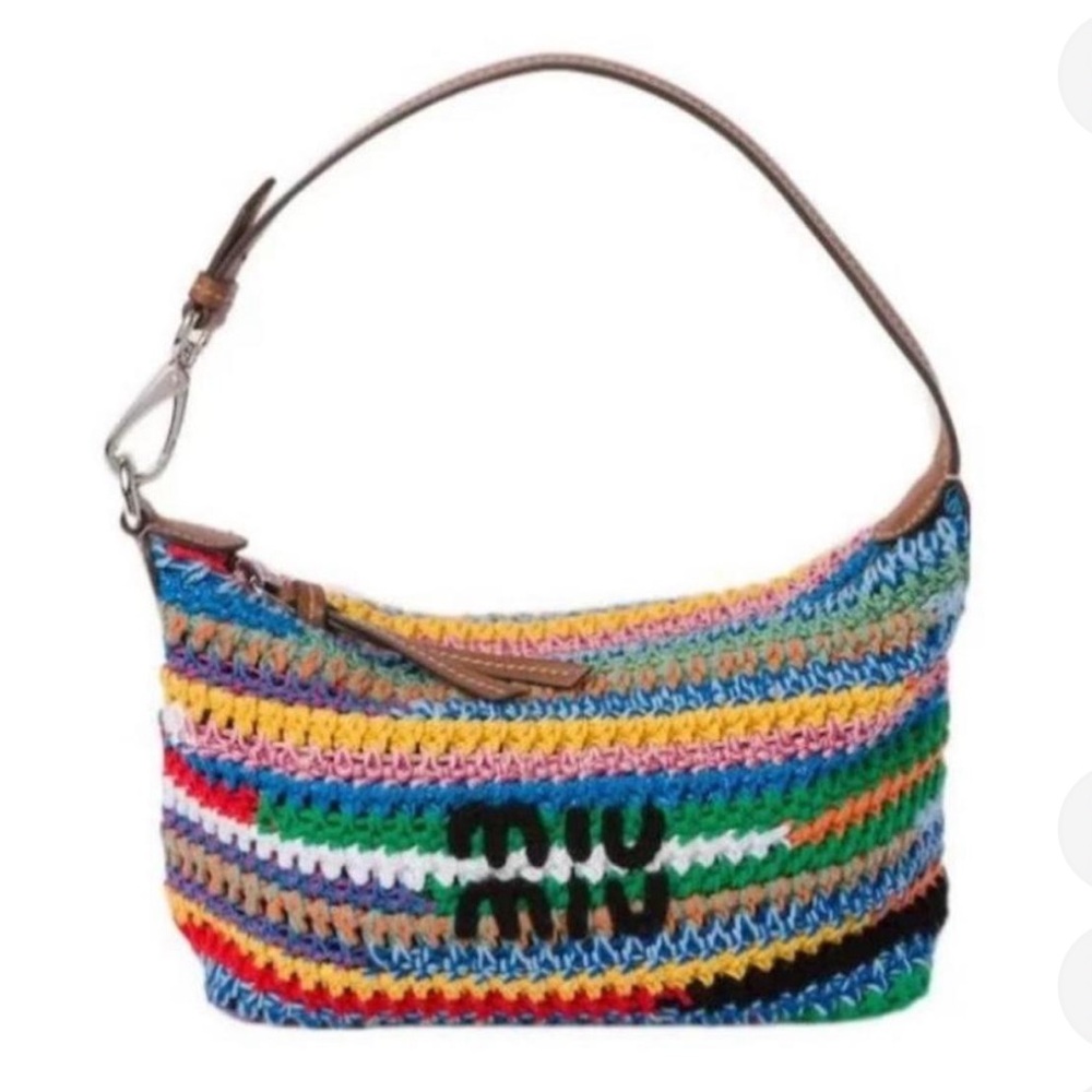 Miu Miu Colorful Crochet Shoulder Bag